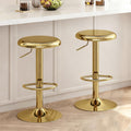 Gold Backless Adjustable Swivel Metal Bar Stools Set of 2