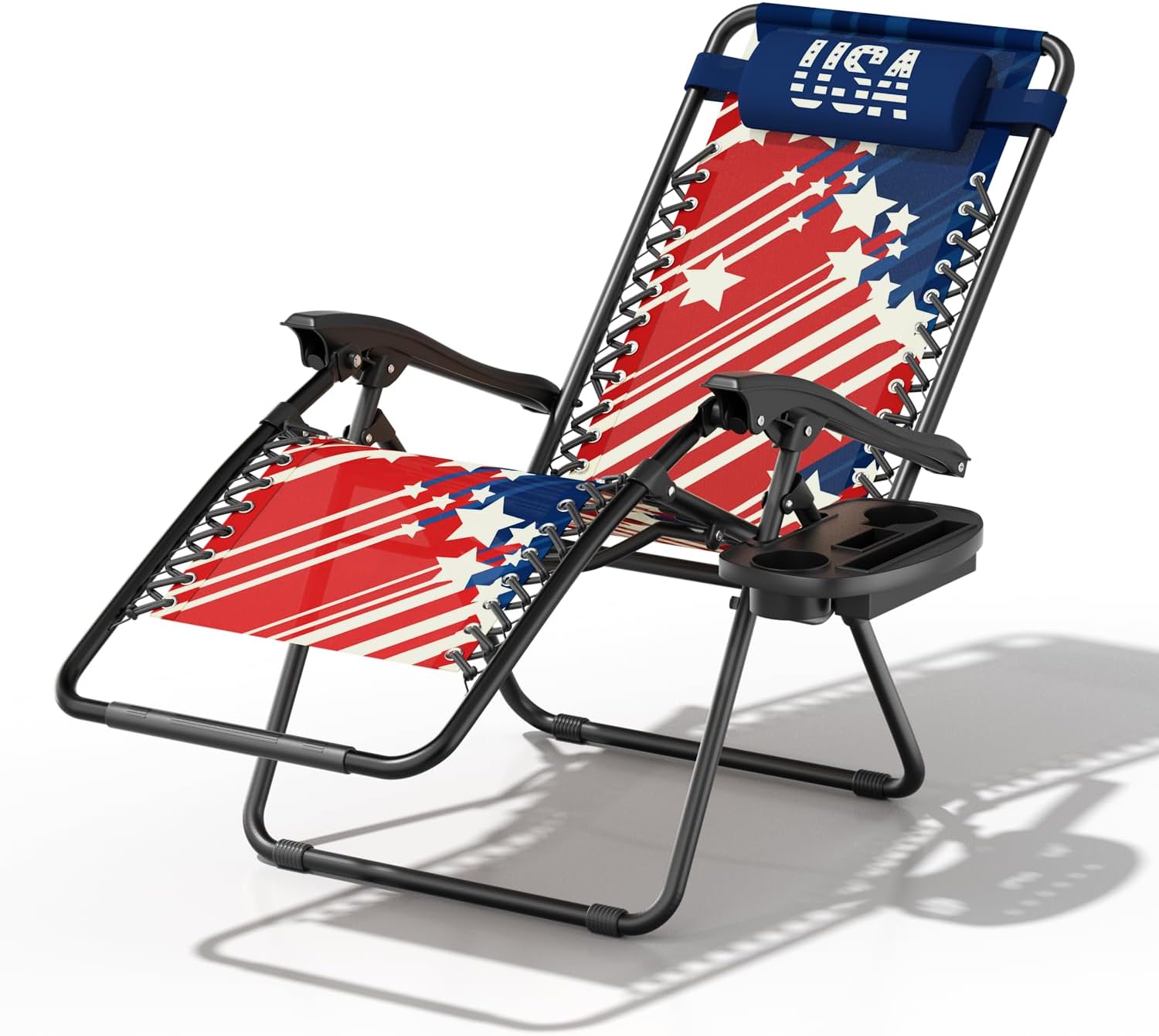Folding Zero Gravity Recliner with Pillow Cup Holder
