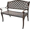 Oakland Living Outdoor Aluminum Modern Patio Bench Loveseat
