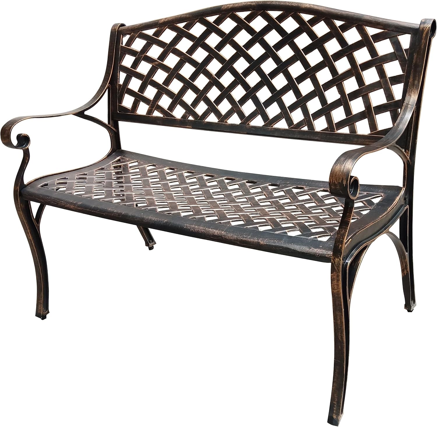 Oakland Living Outdoor Aluminum Modern Patio Bench Loveseat