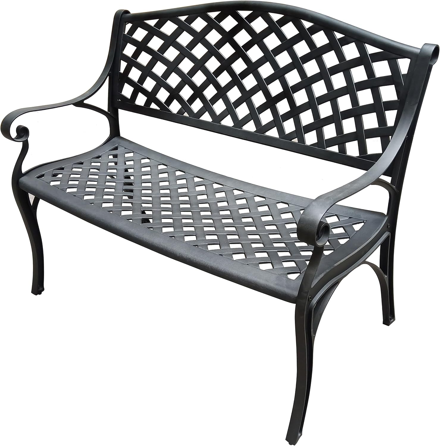 Oakland Living Outdoor Aluminum Modern Patio Bench Loveseat